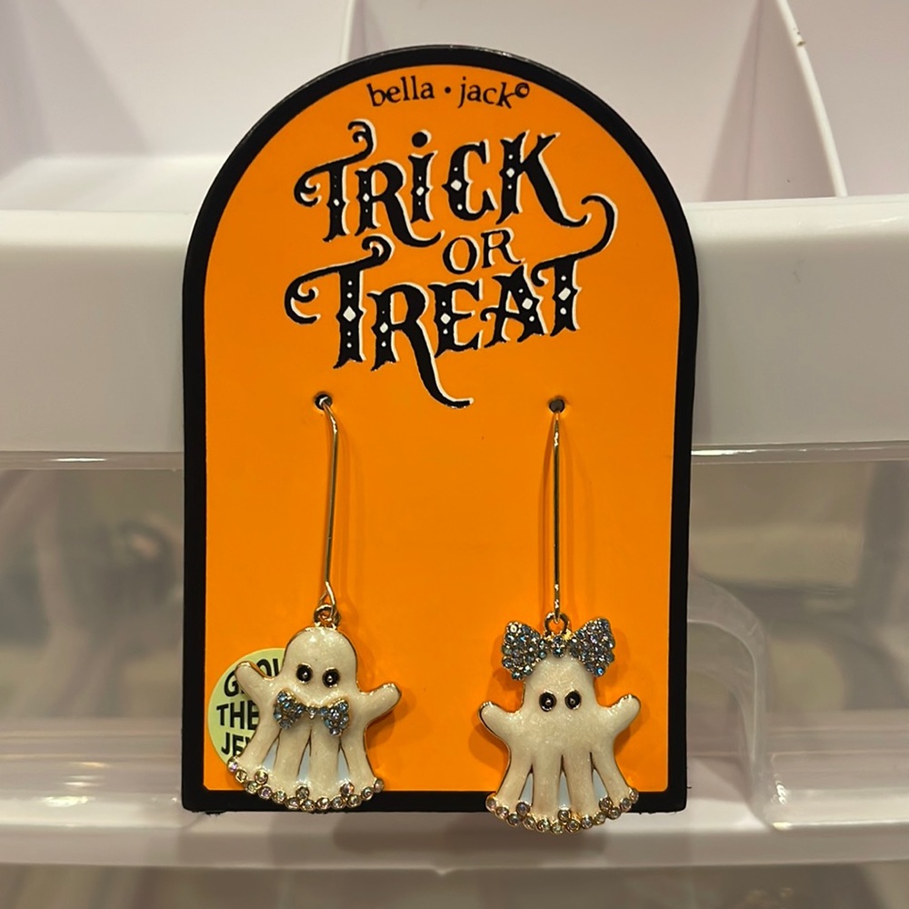 NEW BELLA JACK GLOW IN THE DARK GHOST EARRINGS
